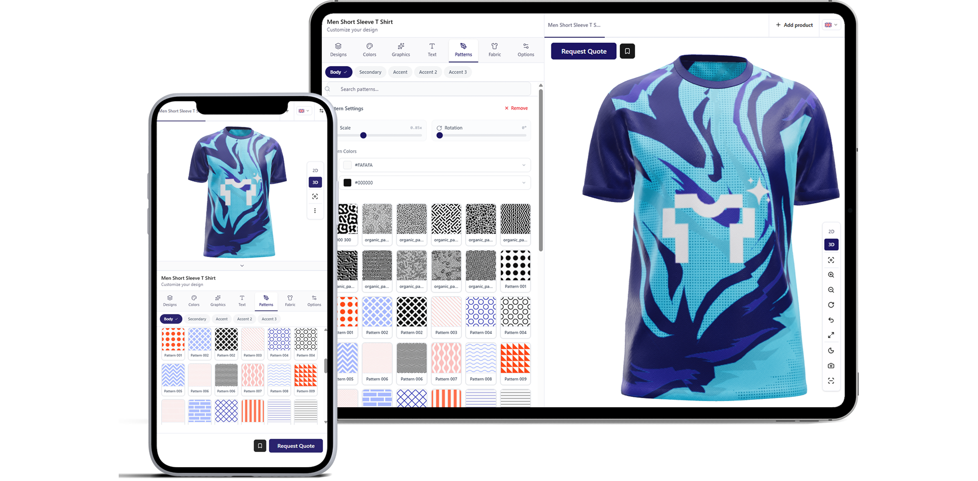 Konfiwear 3D Kit Designer dashboard