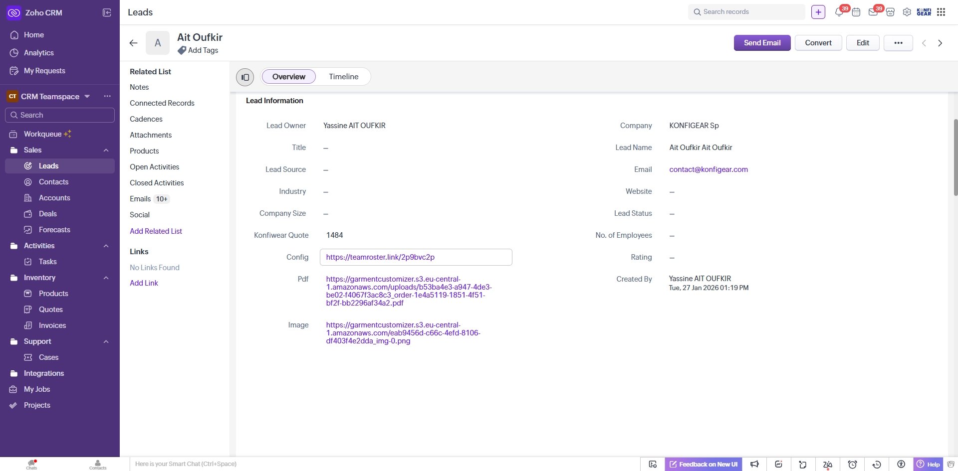 Zoho CRM Integration Overview