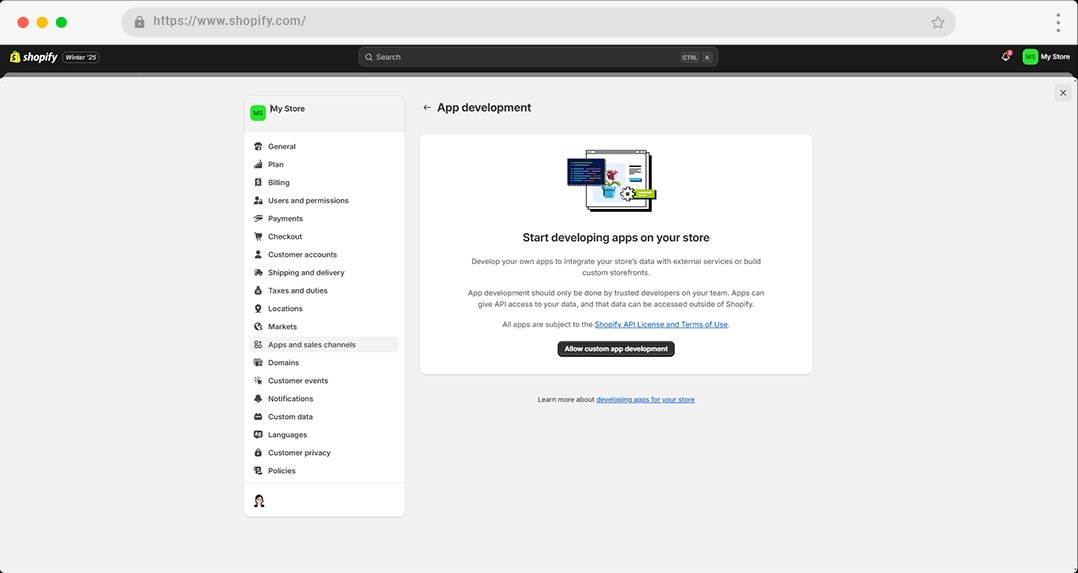 Shopify Sales Channel Setup