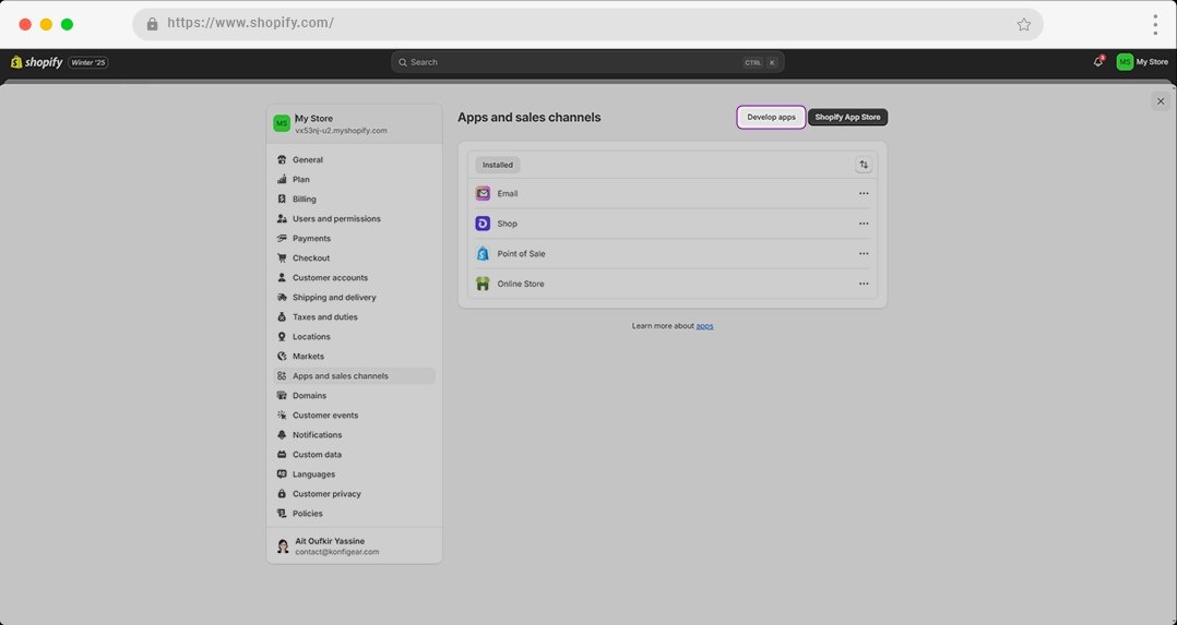 Develop Apps Section