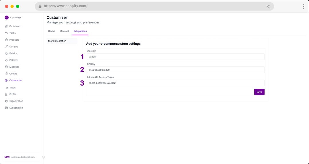 Fill App Info for Konfiwear