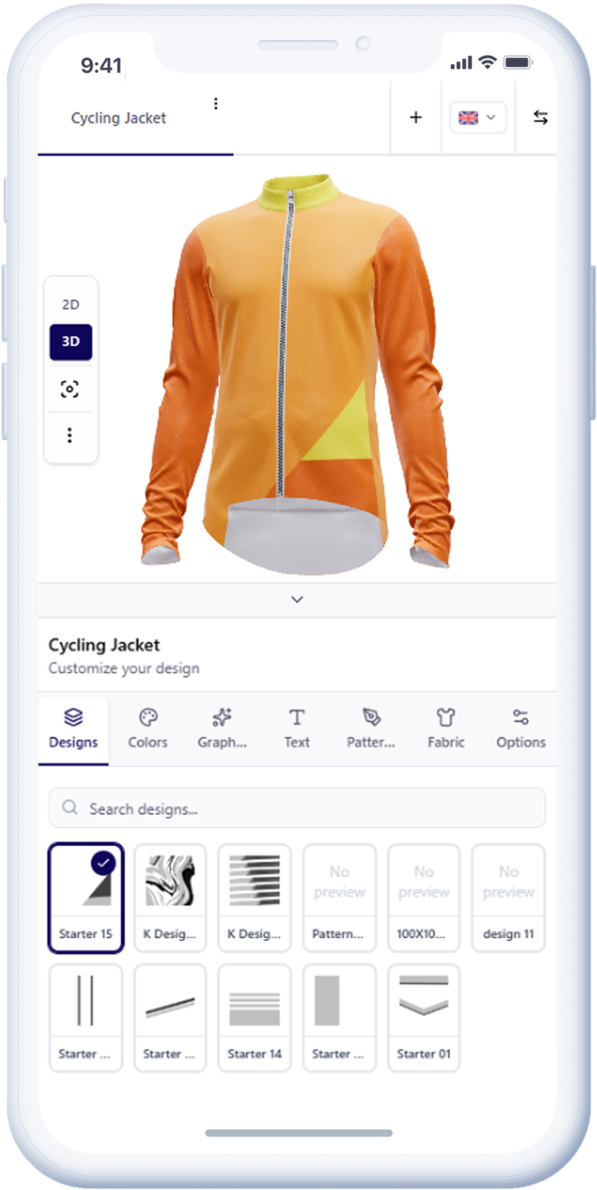 Customer customizing a garment in real time using the Konfiwear 3D configurator