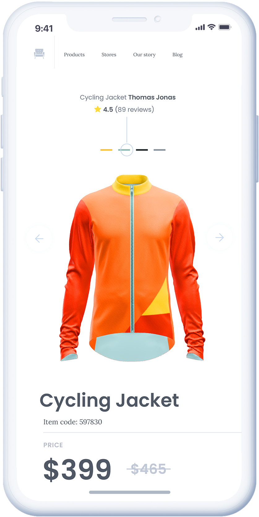 Konfiwear 3D configurator embedded directly into an e-commerce product page