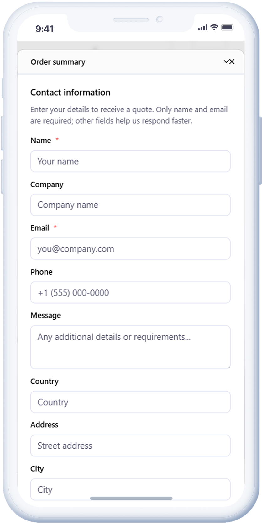 Customer submitting a quote or adding a custom-designed garment to their cart