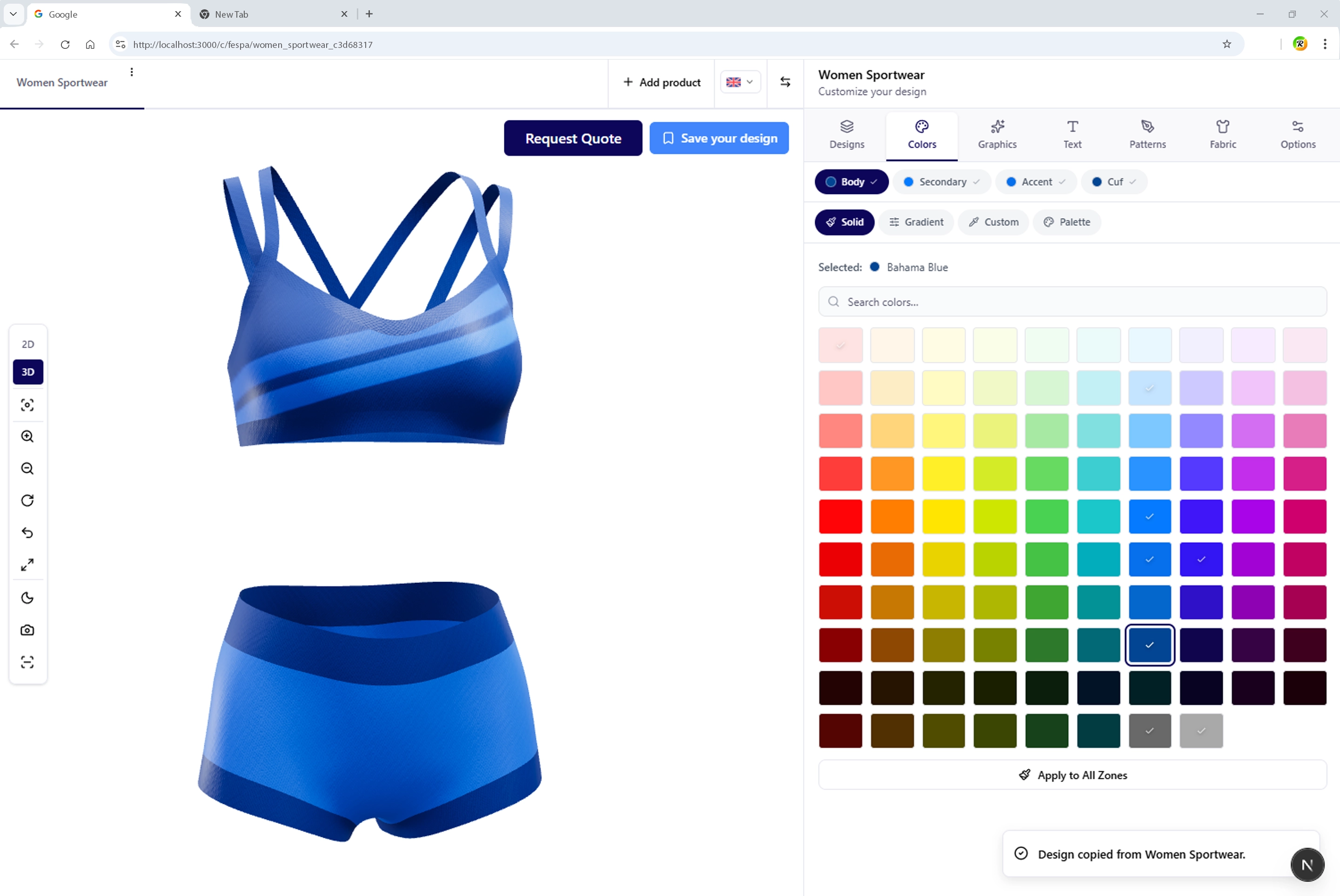Zone-based color configuration for custom footwear