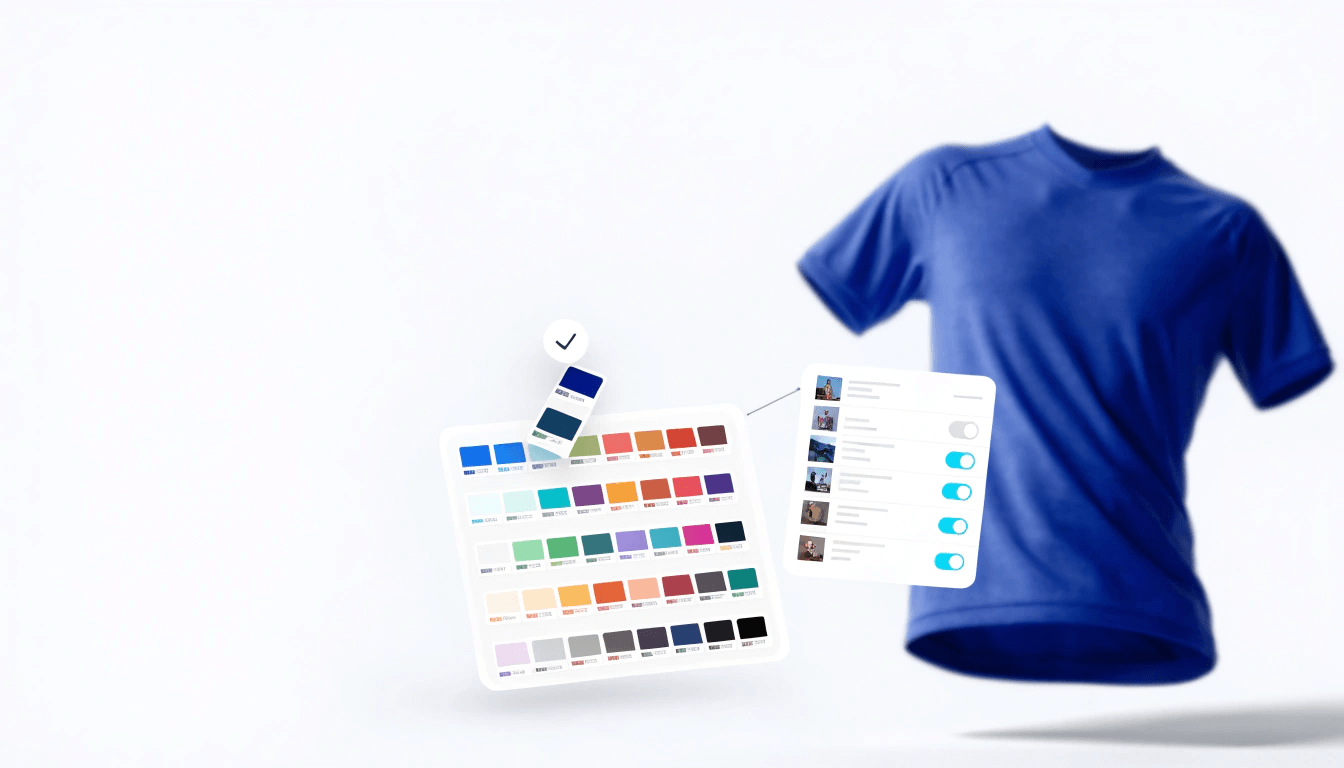 Define custom color libraries, map colors to Pantone references, and control which colors appear for each product.
