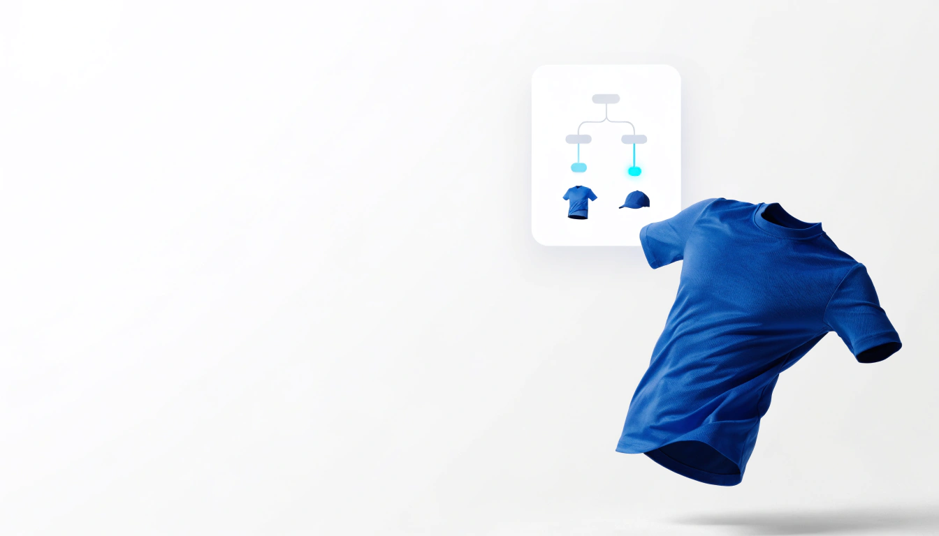Organize products in nested category trees — Sport > Football > Jerseys — for structured navigation and catalog management.