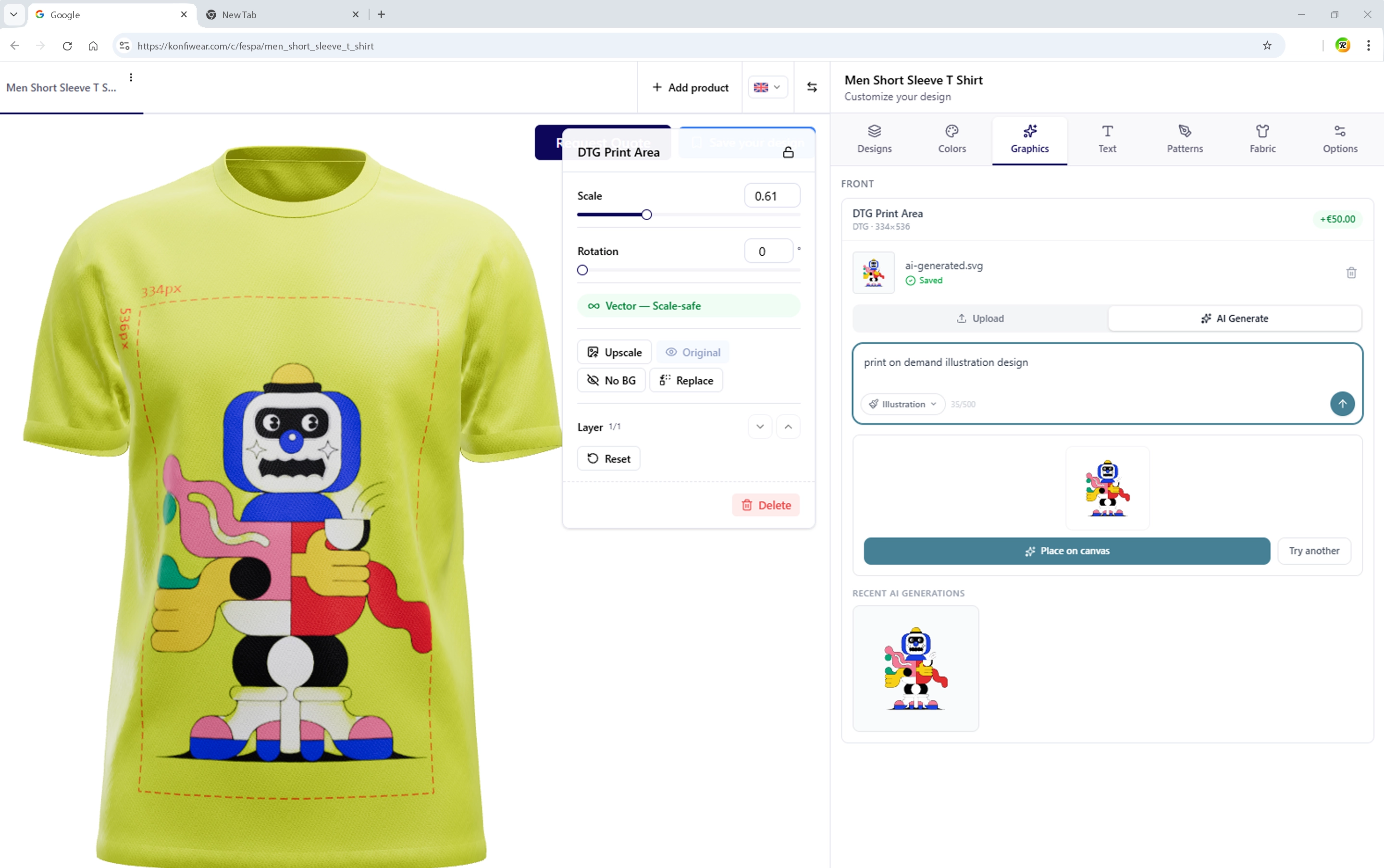 3D apparel configurator for print-on-demand — customer designs on a photorealistic garment model