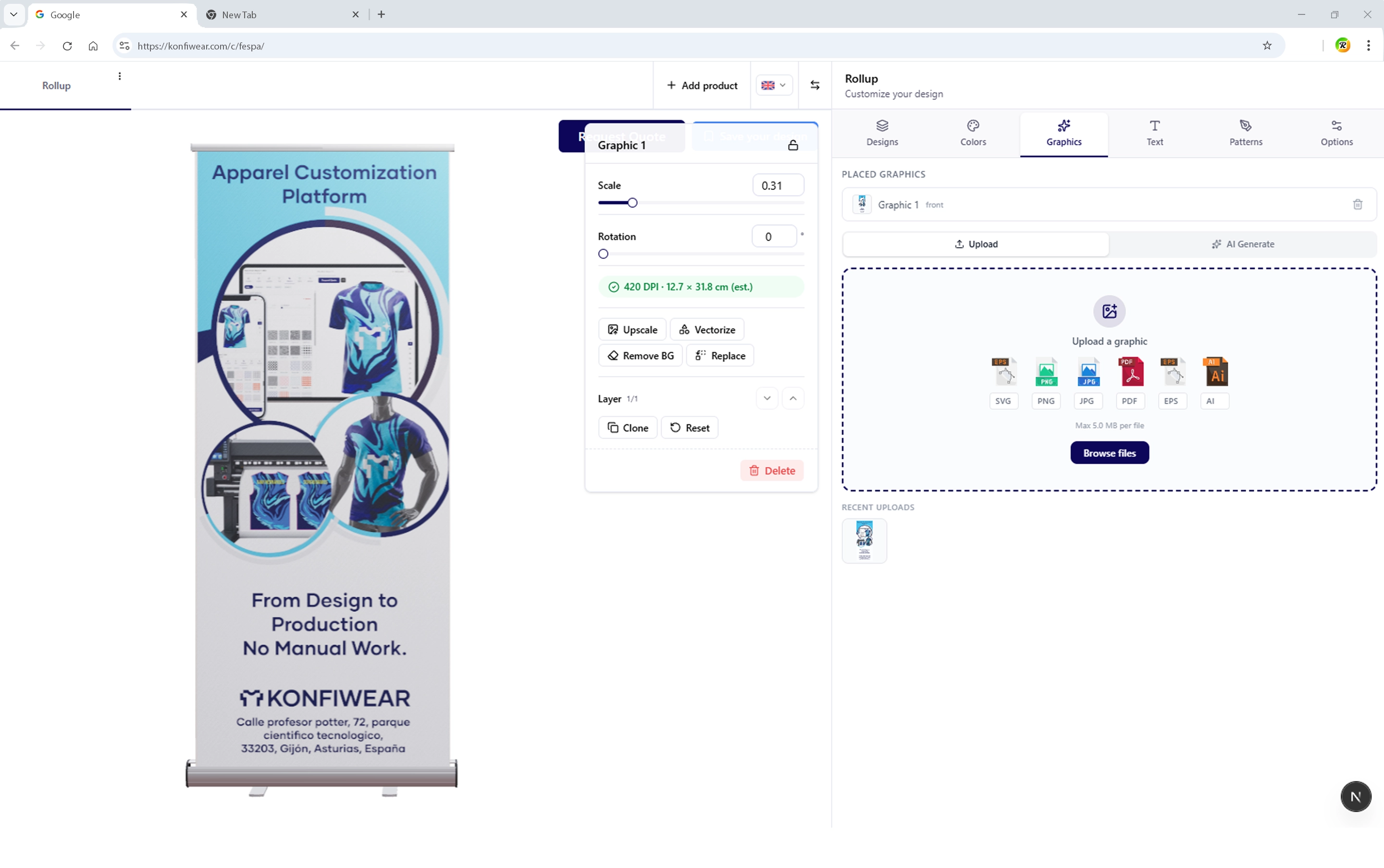 3D promotional apparel configurator — corporate buyers design branded merchandise live