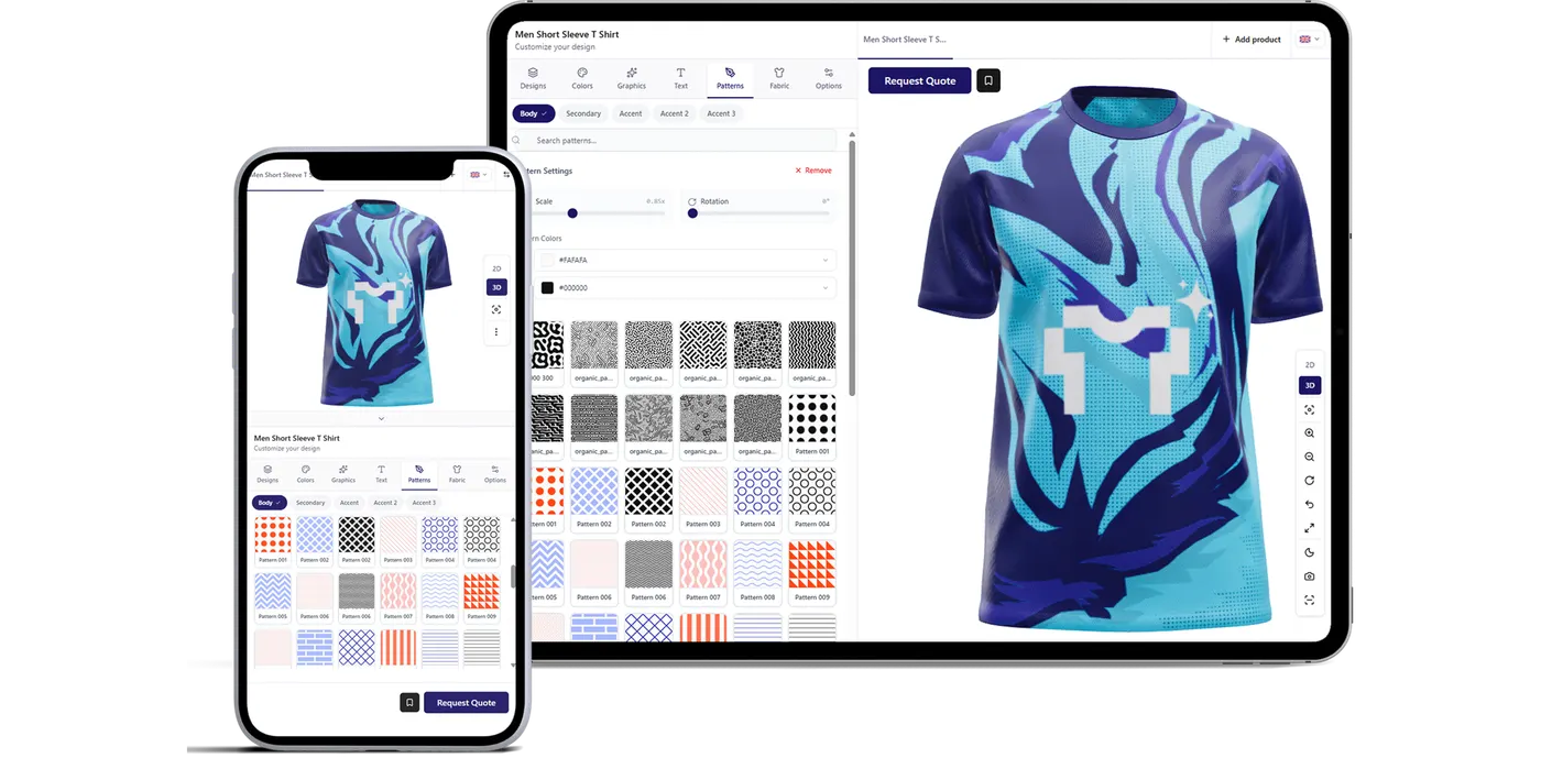 Konfiwear 3D Kit Designer dashboard