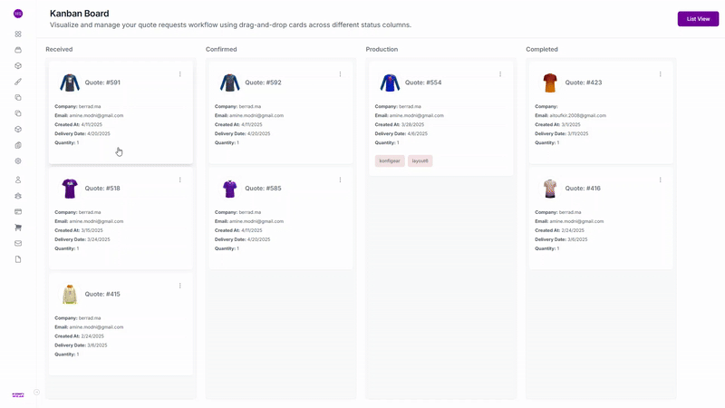 Kanban Order Manager